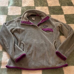 Patagonia Synchilla Women’s Gray and Purple Soft Pullover